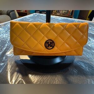 Badgley Mischka Quilted Mustard Wallet NWT